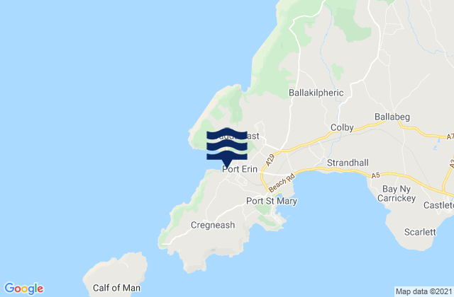 Mappa delle Getijden in Port Erin, Isle of Man