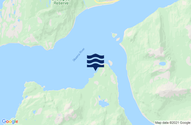 Mappa delle Getijden in Port Essington, Canada