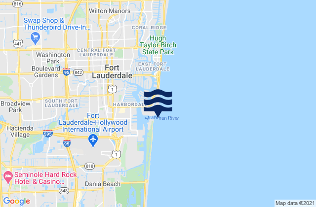 Mappa delle Getijden in Port Everglades Entrance, United States