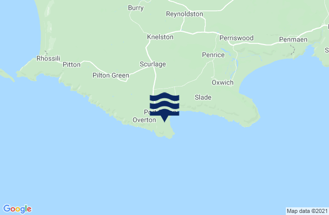 Mappa delle Getijden in Port Eynon Bay, United Kingdom