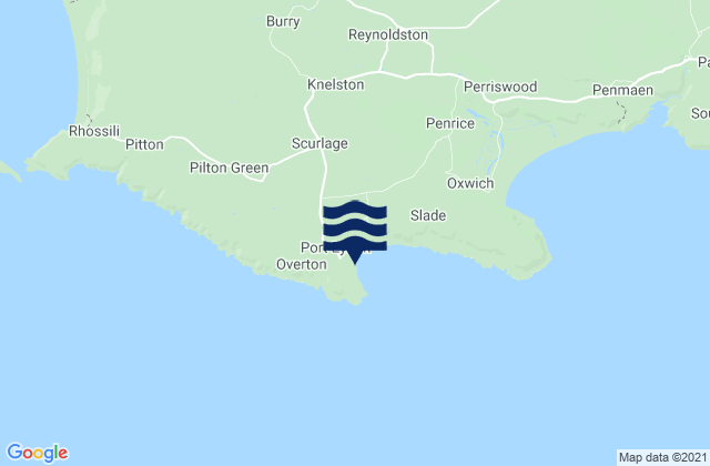 Mappa delle Getijden in Port Eynon Beach, United Kingdom