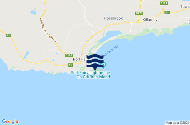 Mappa delle Getijden in Port Fairy, Australia