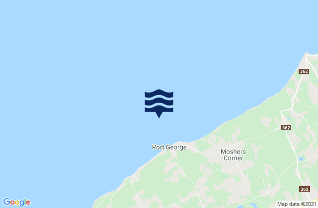 Mappa delle Getijden in Port George, Canada