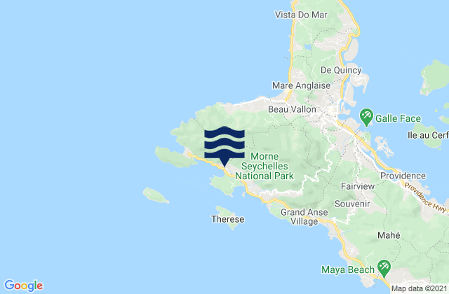 Mappa delle Getijden in Port Glaud, Seychelles