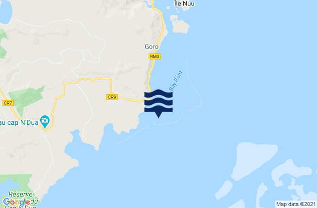 Mappa delle Getijden in Port Goro Toemo Island, New Caledonia