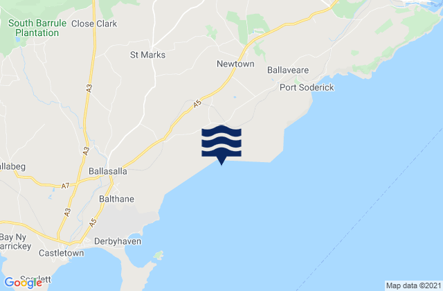 Mappa delle Getijden in Port Grenaugh, Isle of Man