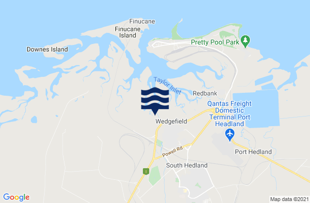 Mappa delle Getijden in Port Hedland, Australia