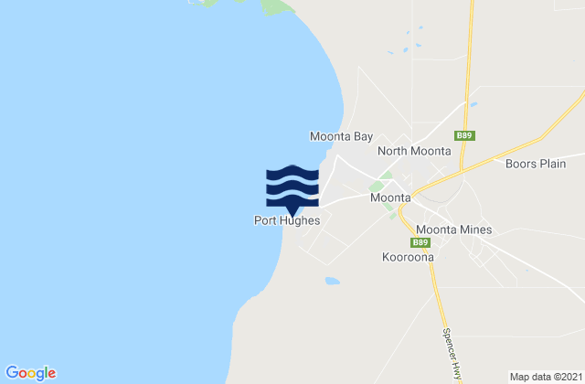 Mappa delle Getijden in Port Hughes, Australia