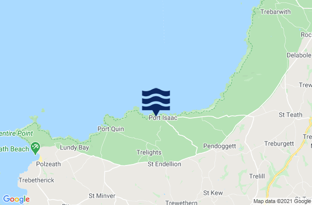 Mappa delle Getijden in Port Isaac Beach, United Kingdom