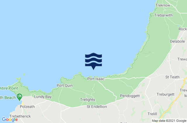 Mappa delle Getijden in Port Isaac, United Kingdom