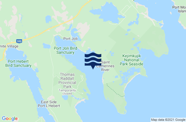 Mappa delle Getijden in Port Joli, Canada