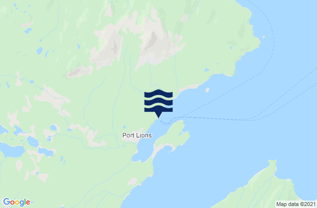 Mappa delle Getijden in Port Lions AK, United States