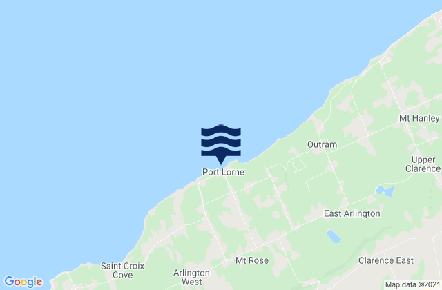 Mappa delle Getijden in Port Lorne, Canada