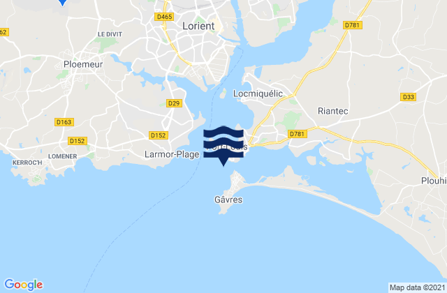 Mappa delle Getijden in Port Louis, France
