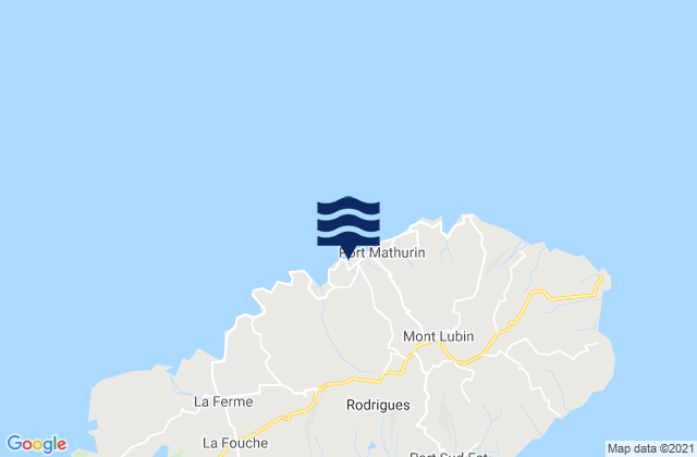 Mappa delle Getijden in Port Mathurin, Mauritius