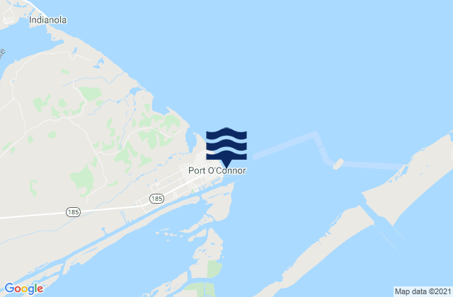 Mappa delle Getijden in Port O'Conner, United States