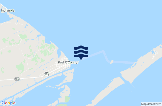 Mappa delle Getijden in Port Oconnor, United States