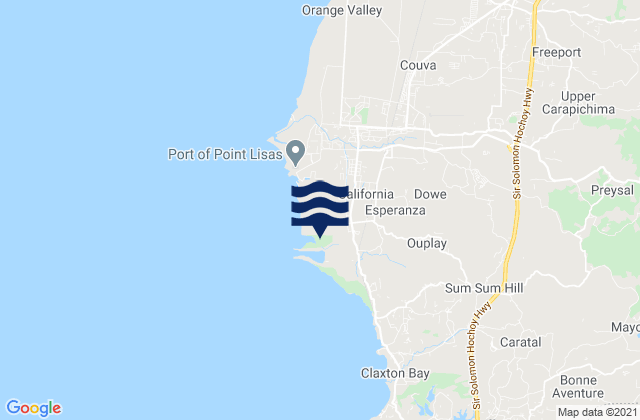 Mappa delle Getijden in Port Point Lisas, Trinidad and Tobago