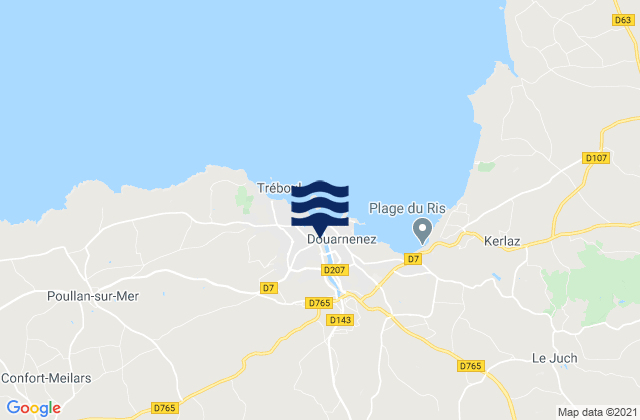 Mappa delle Getijden in Port Rhu, France