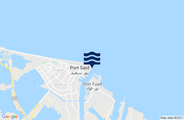 Mappa delle Getijden in Port Said, Egypt