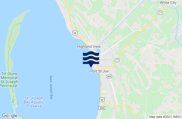 Mappa delle Getijden in Port Saint Joe (St. Joseph Bay), United States