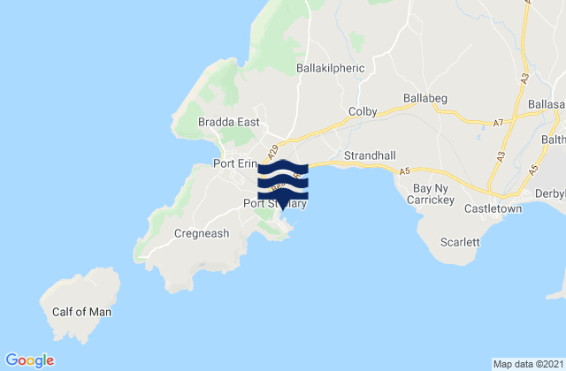 Mappa delle Getijden in Port Saint Mary, Isle of Man
