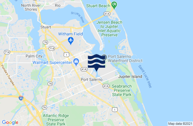 Mappa delle Getijden in Port Salerno (Manatee Pocket), United States