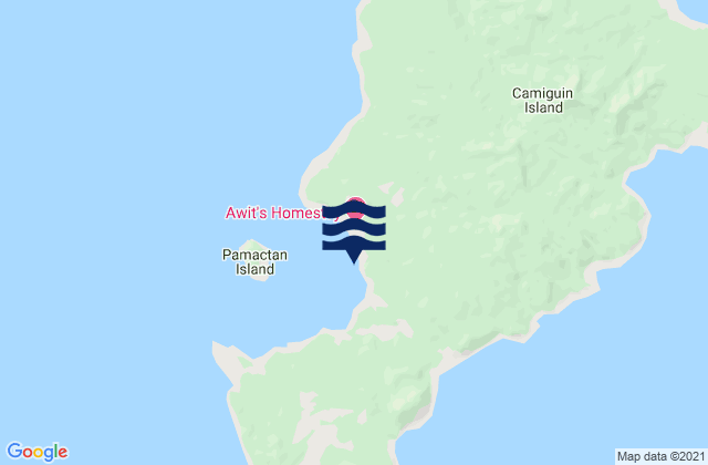 Mappa delle Getijden in Port San Pio Quinto (Camiguin Island), Philippines