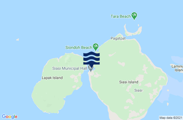 Mappa delle Getijden in Port Siasi (Siasi Island), Philippines
