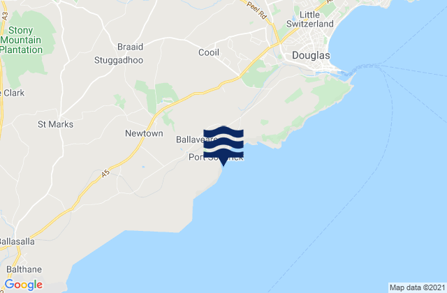 Mappa delle Getijden in Port Soderick, Isle of Man
