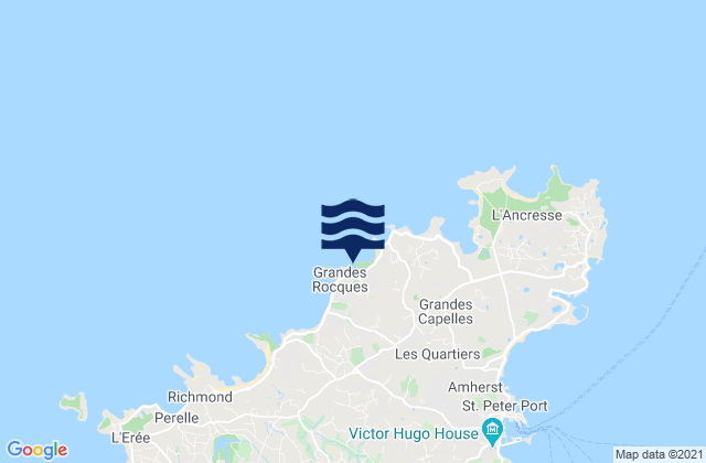 Mappa delle Getijden in Port Soif Bay Beach, France