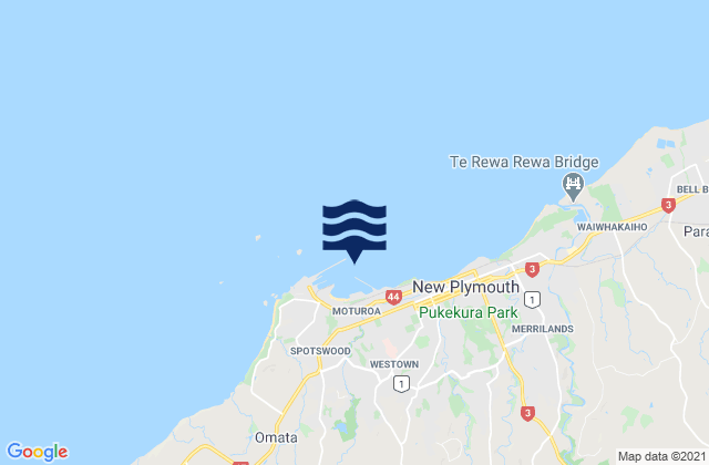 Mappa delle Getijden in Port Taranaki, New Zealand