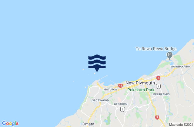 Mappa delle Getijden in Port Taranaki, New Zealand