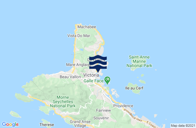 Mappa delle Getijden in Port Victoria, Seychelles