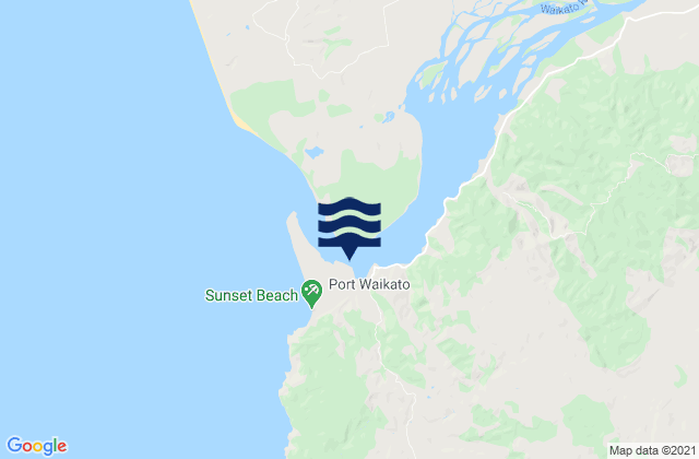 Mappa delle Getijden in Port Waikato, New Zealand