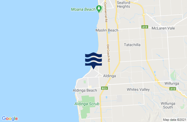 Mappa delle Getijden in Port Willunga, Australia
