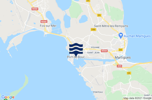 Mappa delle Getijden in Port de Bouc, France