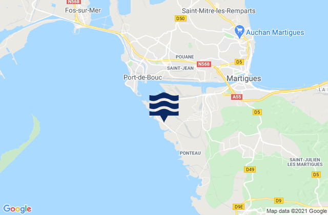 Mappa delle Getijden in Port de Lavéra, France