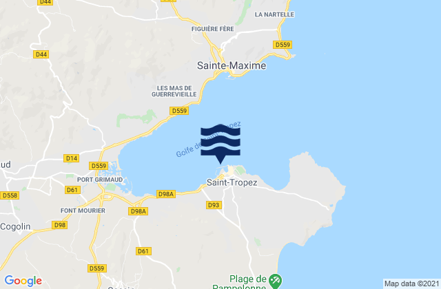 Mappa delle Getijden in Port de Saint Tropez, France