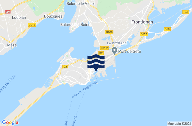 Mappa delle Getijden in Port de Sète, France