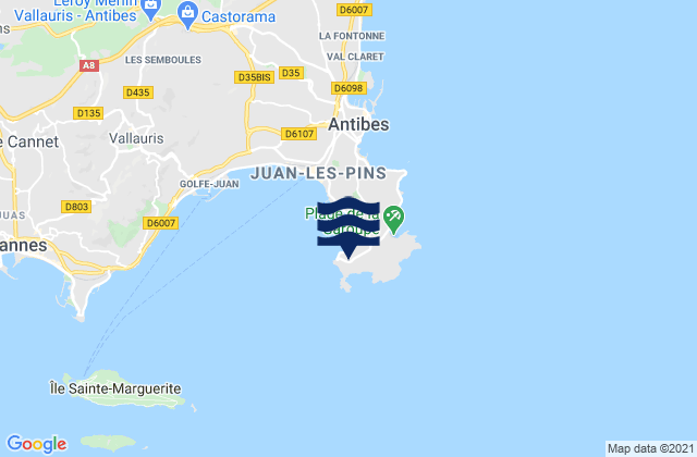 Mappa delle Getijden in Port de l'Olivette, France