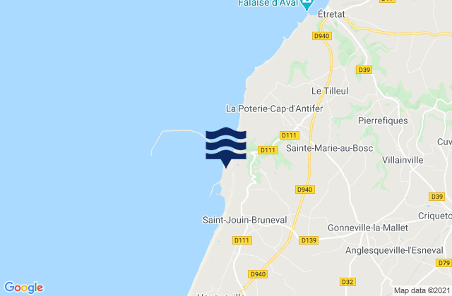 Mappa delle Getijden in Port du Havre-Antifer, France