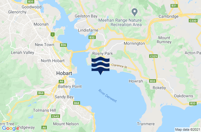 Mappa delle Getijden in Port of Hobart, Australia