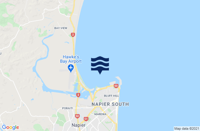 Mappa delle Getijden in Port of Napier, New Zealand