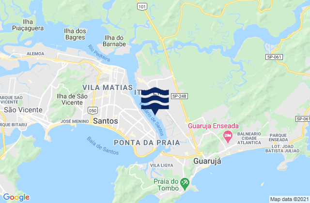 Mappa delle Getijden in Port of Santos, Brazil