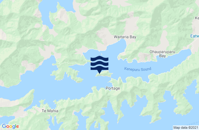 Mappa delle Getijden in Portage Bay, New Zealand
