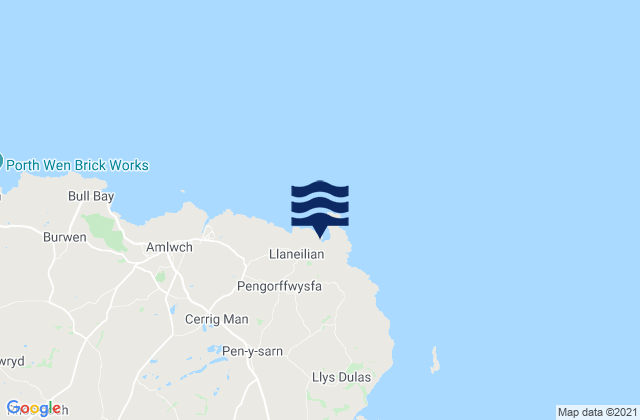 Mappa delle Getijden in Porth Eilian Beach, United Kingdom