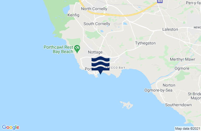 Mappa delle Getijden in Porthcawl Harbour, United Kingdom