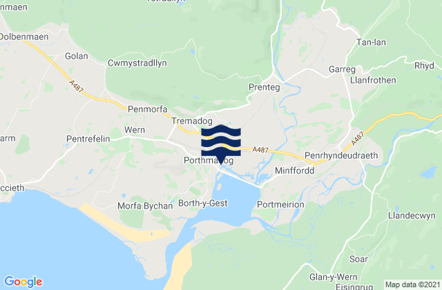 Mappa delle Getijden in Porthmadog, United Kingdom