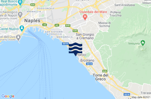 Mappa delle Getijden in Portici, Italy